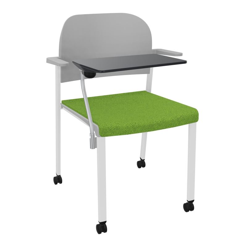 ROMY CHAISE 4P ROULT ASSISE TISSU DOSSIER POLYPRO AVEC ACCOUDOIRS+TABLETTE NOIRE BK SP PX