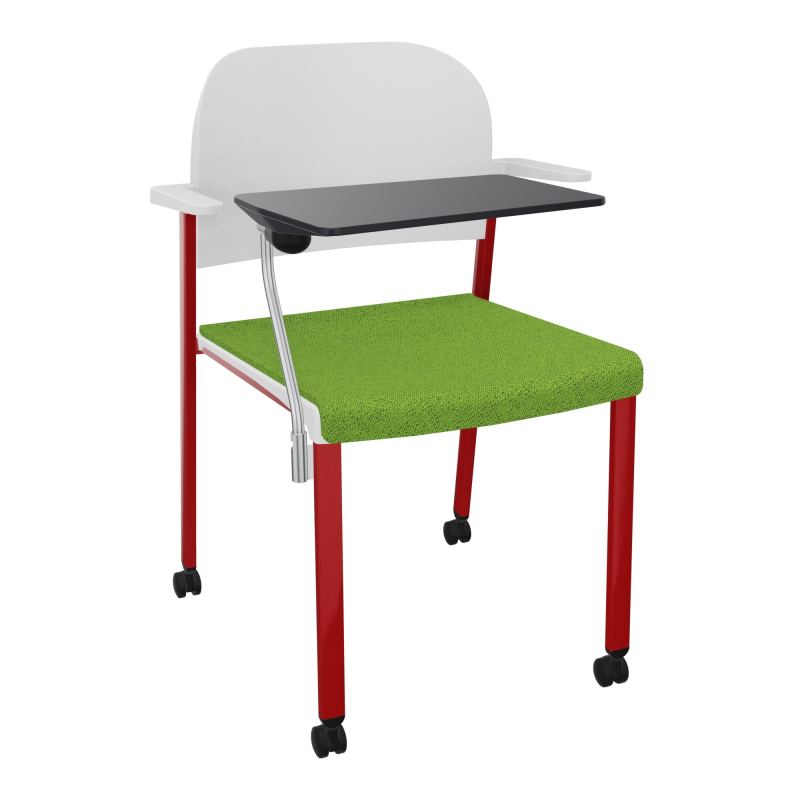 ROMY CHAISE 4P ROULT ASSISE TISSU DOSSIER POLYPRO AVEC ACCOUDOIRS+TABLETTE NOIRE BK ZY PT