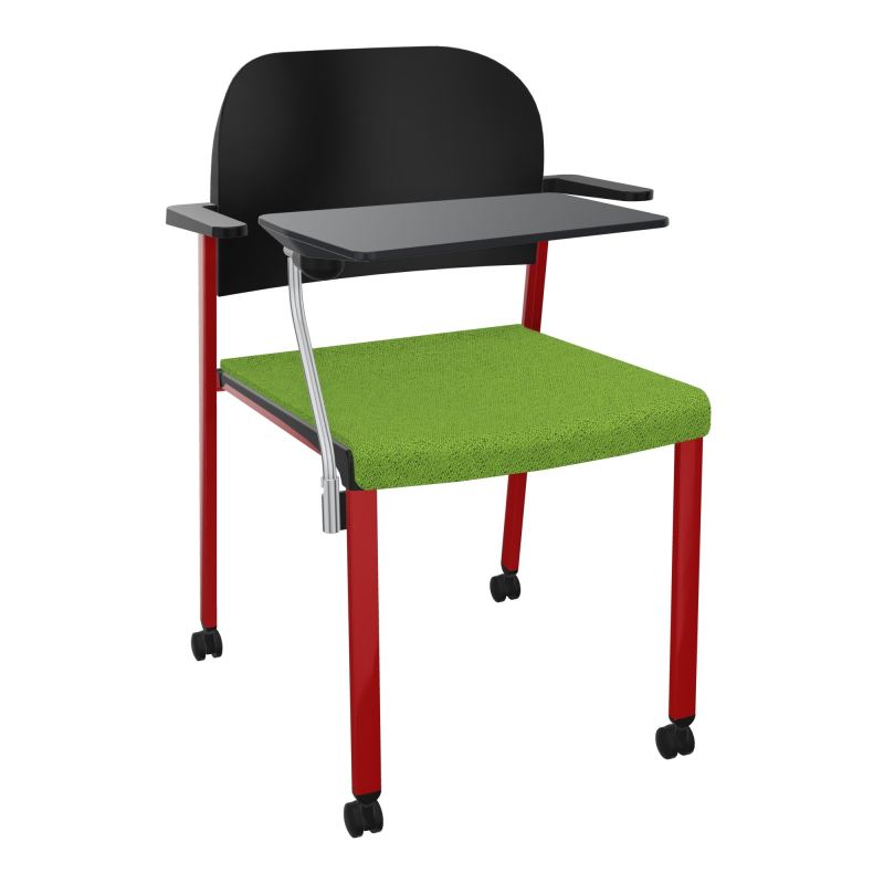 ROMY CHAISE 4P ROULT ASSISE TISSU DOSSIER POLYPRO AVEC ACCOUDOIRS+TABLETTE NOIRE BK ZY PU