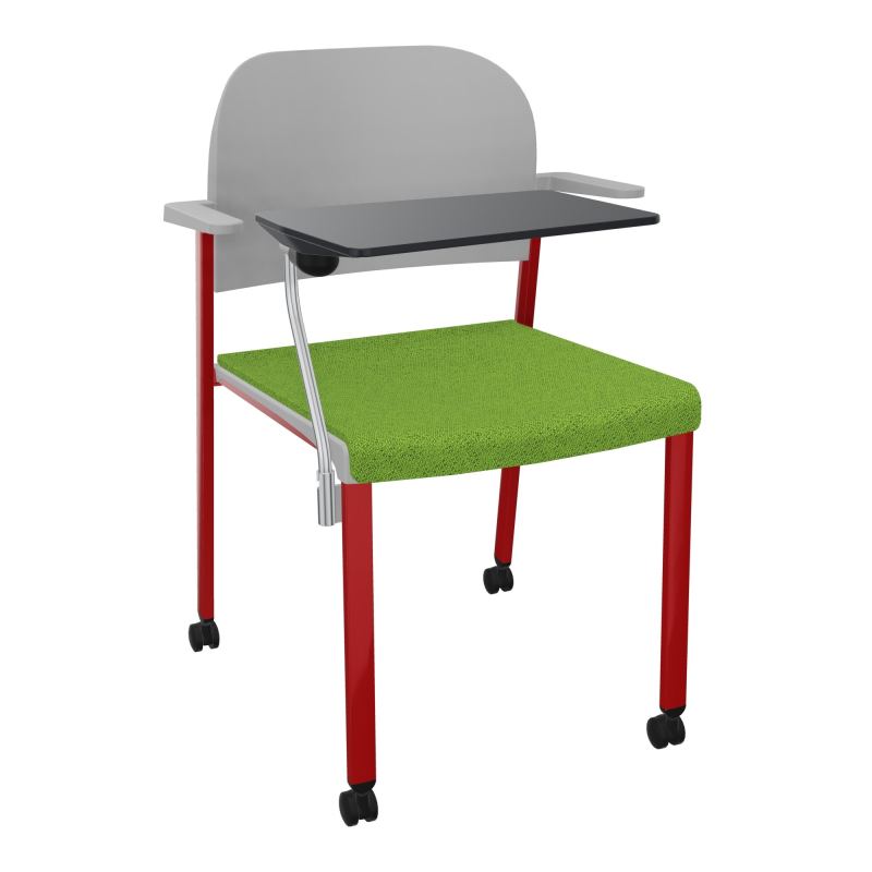 ROMY CHAISE 4P ROULT ASSISE TISSU DOSSIER POLYPRO AVEC ACCOUDOIRS+TABLETTE NOIRE BK ZY PX