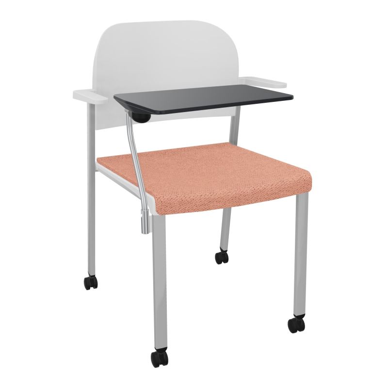 ROMY CHAISE 4P ROULT ASSISE TISSU DOSSIER POLYPRO AVEC ACCOUDOIRS+TABLETTE NOIRE BL SB PT