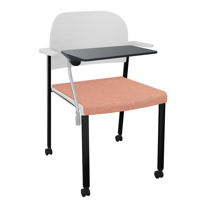 ROMY CHAISE 4P ROULT ASSISE TISSU DOSSIER POLYPRO AVEC ACCOUDOIRS+TABLETTE NOIRE BL SG PT