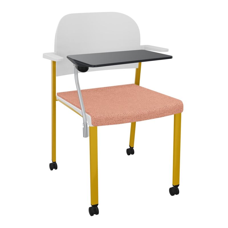 ROMY CHAISE 4P ROULT ASSISE TISSU DOSSIER POLYPRO AVEC ACCOUDOIRS+TABLETTE NOIRE BL SX PT
