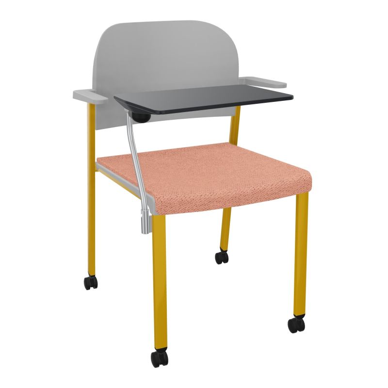 ROMY CHAISE 4P ROULT ASSISE TISSU DOSSIER POLYPRO AVEC ACCOUDOIRS+TABLETTE NOIRE BL SX PX
