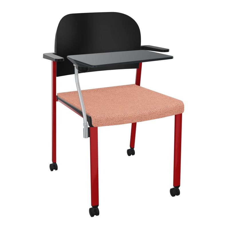 ROMY CHAISE 4P ROULT ASSISE TISSU DOSSIER POLYPRO AVEC ACCOUDOIRS+TABLETTE NOIRE BL ZY PU