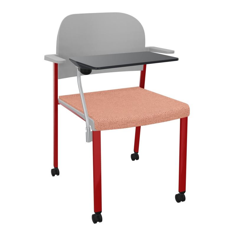 ROMY CHAISE 4P ROULT ASSISE TISSU DOSSIER POLYPRO AVEC ACCOUDOIRS+TABLETTE NOIRE BL ZY PX