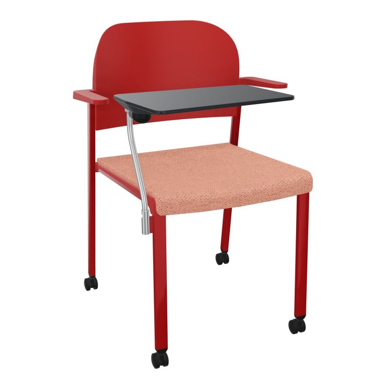 ROMY CHAISE 4P ROULT ASSISE TISSU DOSSIER POLYPRO AVEC ACCOUDOIRS+TABLETTE NOIRE BL ZY PZ