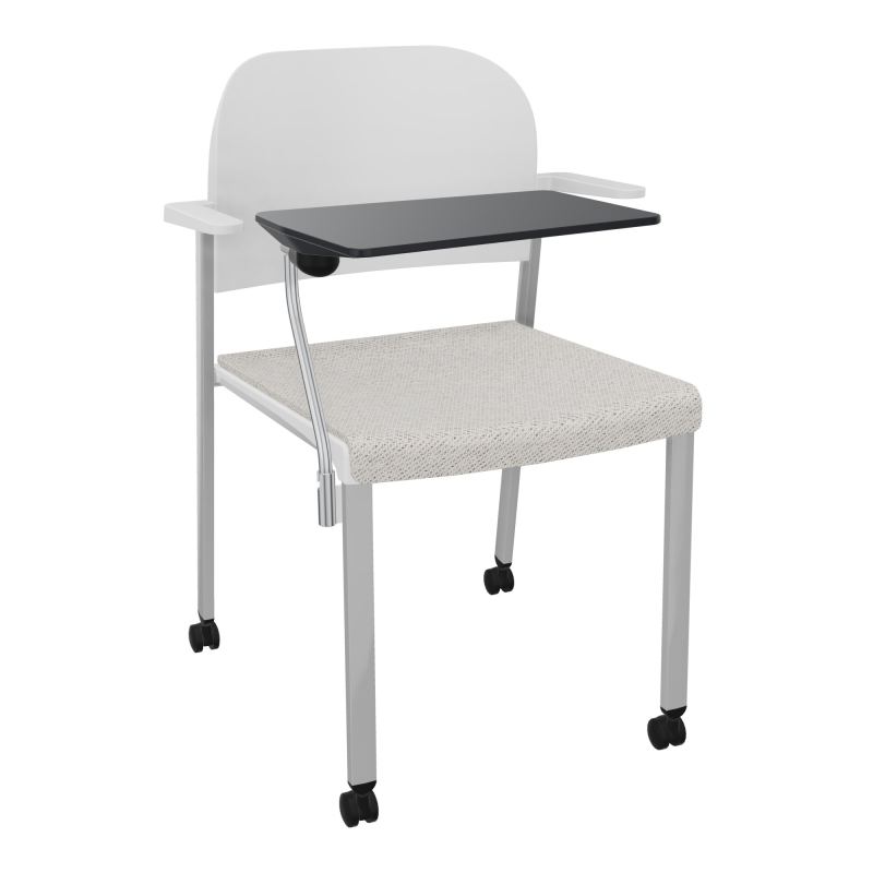 ROMY CHAISE 4P ROULT ASSISE TISSU DOSSIER POLYPRO AVEC ACCOUDOIRS+TABLETTE NOIRE BM SB PT