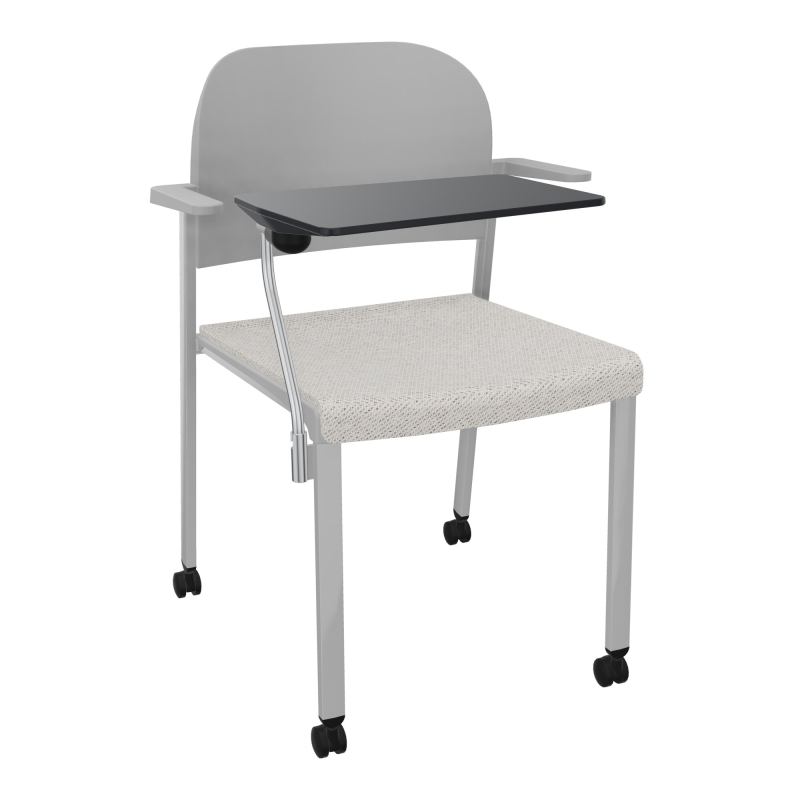 ROMY CHAISE 4P ROULT ASSISE TISSU DOSSIER POLYPRO AVEC ACCOUDOIRS+TABLETTE NOIRE BM SB PX