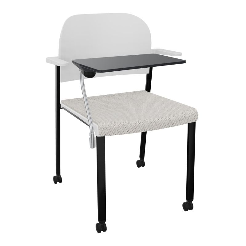 ROMY CHAISE 4P ROULT ASSISE TISSU DOSSIER POLYPRO AVEC ACCOUDOIRS+TABLETTE NOIRE BM SG PT