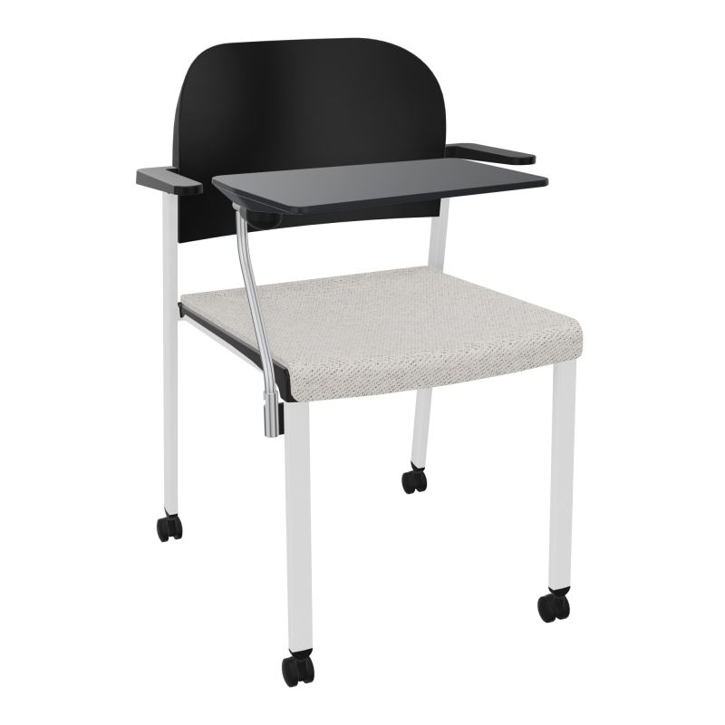ROMY CHAISE 4P ROULT ASSISE TISSU DOSSIER POLYPRO AVEC ACCOUDOIRS+TABLETTE NOIRE BM SP PU