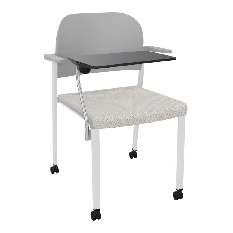 ROMY CHAISE 4P ROULT ASSISE TISSU DOSSIER POLYPRO AVEC ACCOUDOIRS+TABLETTE NOIRE BM SP PX
