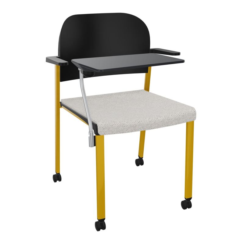 ROMY CHAISE 4P ROULT ASSISE TISSU DOSSIER POLYPRO AVEC ACCOUDOIRS+TABLETTE NOIRE BM SX PU