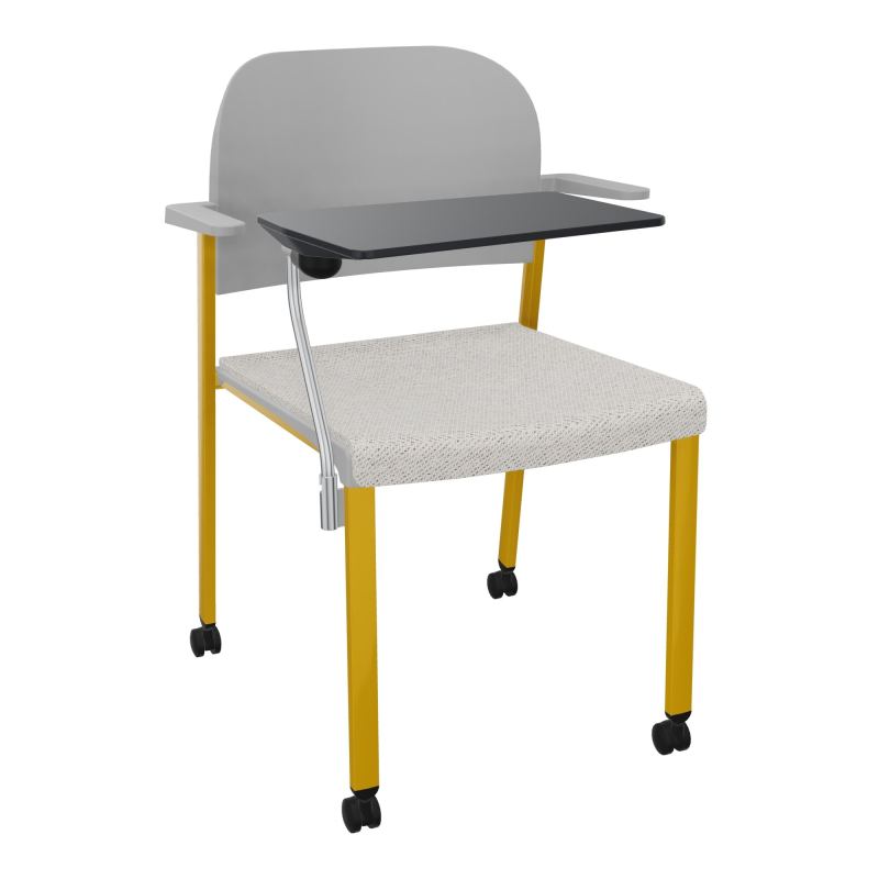ROMY CHAISE 4P ROULT ASSISE TISSU DOSSIER POLYPRO AVEC ACCOUDOIRS+TABLETTE NOIRE BM SX PX