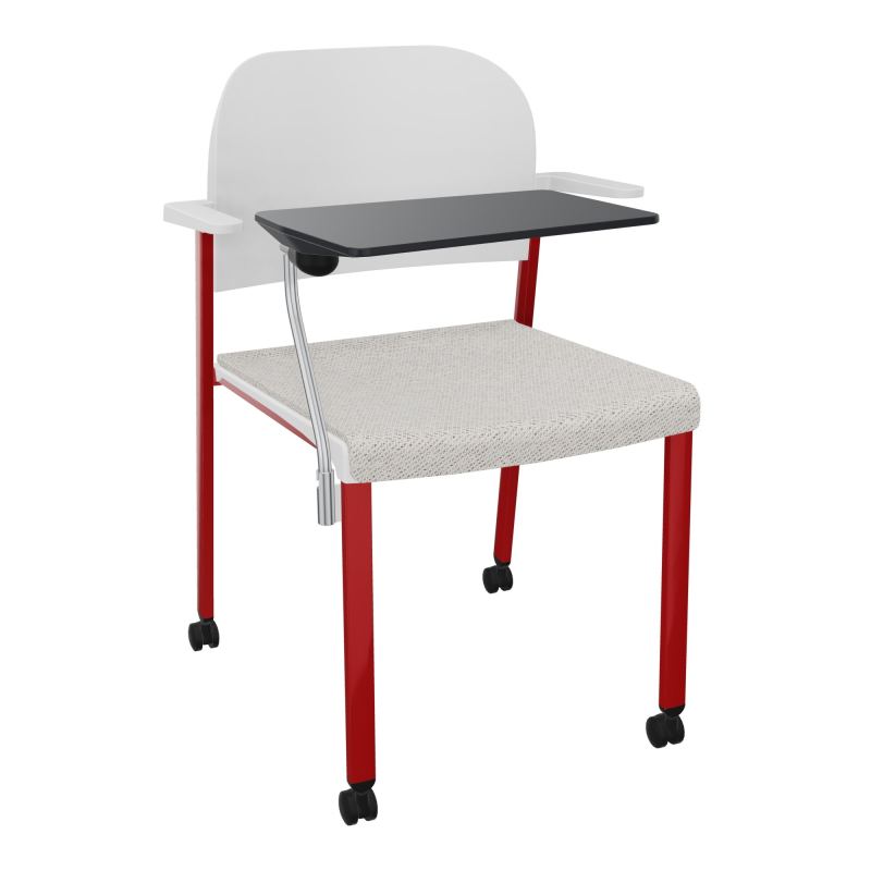 ROMY CHAISE 4P ROULT ASSISE TISSU DOSSIER POLYPRO AVEC ACCOUDOIRS+TABLETTE NOIRE BM ZY PT