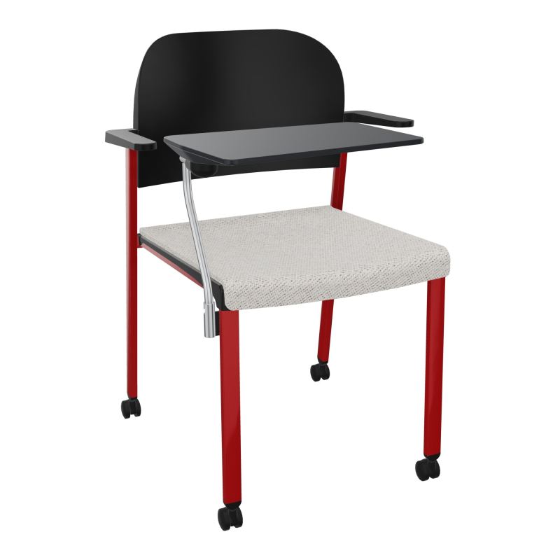 ROMY CHAISE 4P ROULT ASSISE TISSU DOSSIER POLYPRO AVEC ACCOUDOIRS+TABLETTE NOIRE BM ZY PU