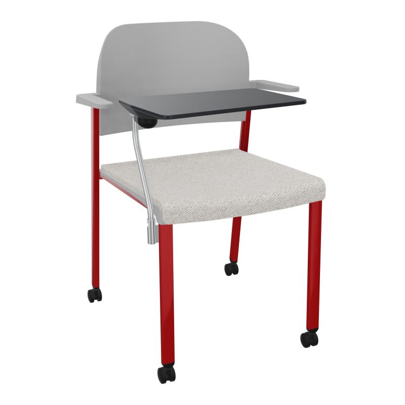 ROMY CHAISE 4P ROULT ASSISE TISSU DOSSIER POLYPRO AVEC ACCOUDOIRS+TABLETTE NOIRE BM ZY PX