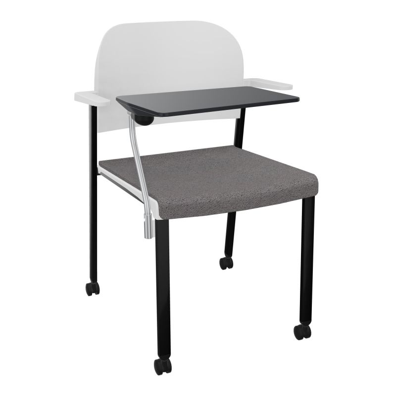 ROMY CHAISE 4P ROULT ASSISE TISSU DOSSIER POLYPRO AVEC ACCOUDOIRS+TABLETTE NOIRE BN SG PT