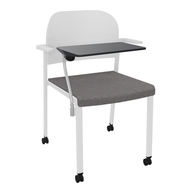 ROMY CHAISE 4P ROULT ASSISE TISSU DOSSIER POLYPRO AVEC ACCOUDOIRS+TABLETTE NOIRE BN SP PT