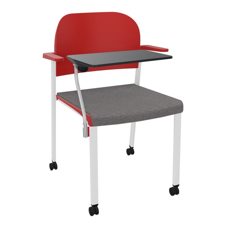 ROMY CHAISE 4P ROULT ASSISE TISSU DOSSIER POLYPRO AVEC ACCOUDOIRS+TABLETTE NOIRE BN SP PZ