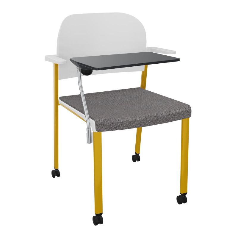 ROMY CHAISE 4P ROULT ASSISE TISSU DOSSIER POLYPRO AVEC ACCOUDOIRS+TABLETTE NOIRE BN SX PT