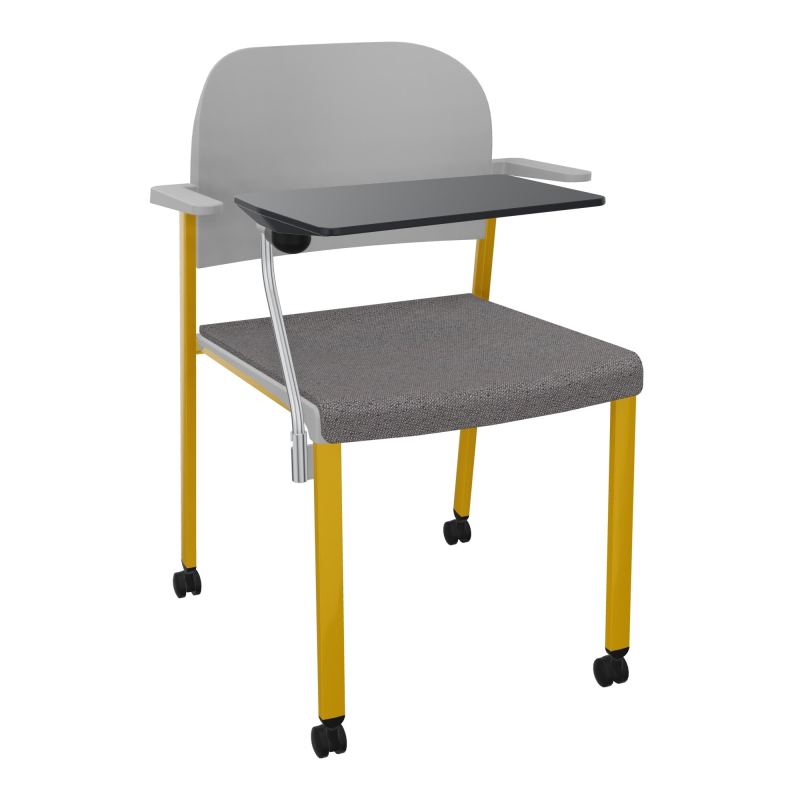 ROMY CHAISE 4P ROULT ASSISE TISSU DOSSIER POLYPRO AVEC ACCOUDOIRS+TABLETTE NOIRE BN SX PX
