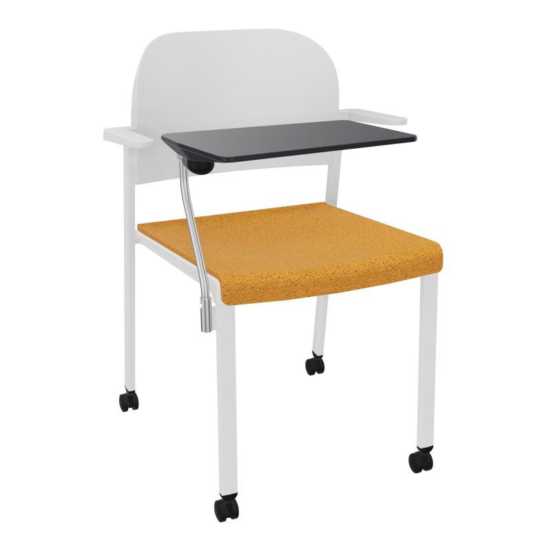 ROMY CHAISE 4P ROULT ASSISE TISSU DOSSIER POLYPRO AVEC ACCOUDOIRS+TABLETTE NOIRE BO SP PT