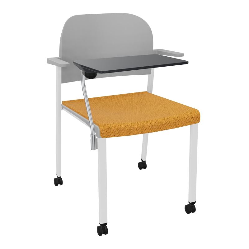 ROMY CHAISE 4P ROULT ASSISE TISSU DOSSIER POLYPRO AVEC ACCOUDOIRS+TABLETTE NOIRE BO SP PX