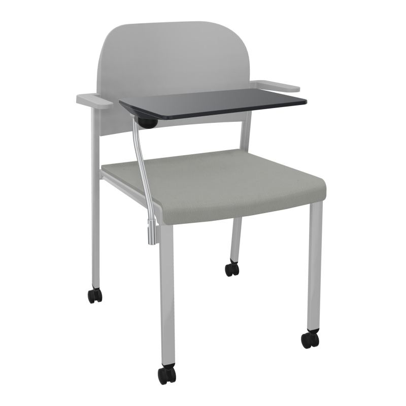 ROMY CHAISE 4P ROULT ASSISE TISSU DOSSIER POLYPRO AVEC ACCOUDOIRS+TABLETTE NOIRE CA SB PX