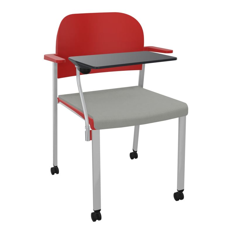 ROMY CHAISE 4P ROULT ASSISE TISSU DOSSIER POLYPRO AVEC ACCOUDOIRS+TABLETTE NOIRE CA SB PZ