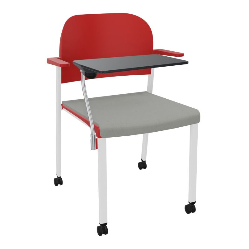 ROMY CHAISE 4P ROULT ASSISE TISSU DOSSIER POLYPRO AVEC ACCOUDOIRS+TABLETTE NOIRE CA SP PZ