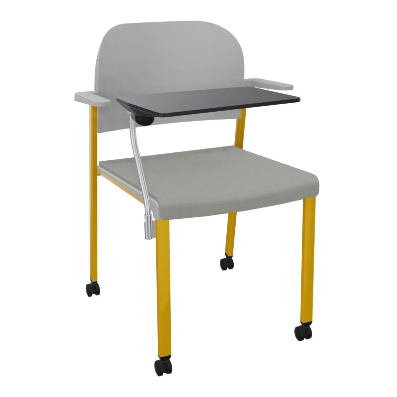 ROMY CHAISE 4P ROULT ASSISE TISSU DOSSIER POLYPRO AVEC ACCOUDOIRS+TABLETTE NOIRE CA SX PX