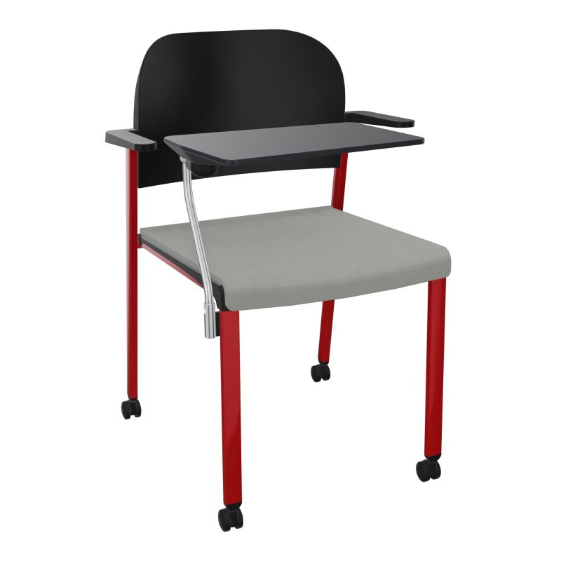 ROMY CHAISE 4P ROULT ASSISE TISSU DOSSIER POLYPRO AVEC ACCOUDOIRS+TABLETTE NOIRE CA ZY PU
