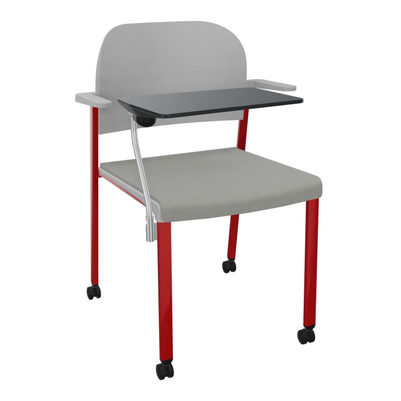 ROMY CHAISE 4P ROULT ASSISE TISSU DOSSIER POLYPRO AVEC ACCOUDOIRS+TABLETTE NOIRE CA ZY PX
