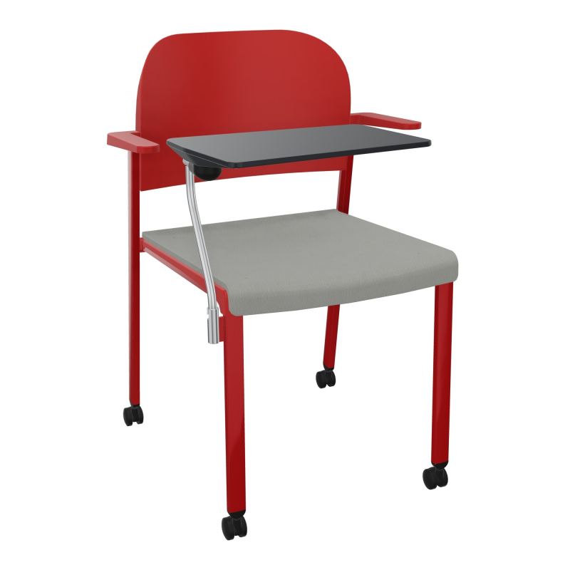 ROMY CHAISE 4P ROULT ASSISE TISSU DOSSIER POLYPRO AVEC ACCOUDOIRS+TABLETTE NOIRE CA ZY PZ