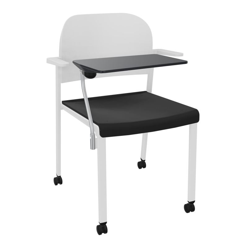 ROMY CHAISE 4P ROULT ASSISE TISSU DOSSIER POLYPRO AVEC ACCOUDOIRS+TABLETTE NOIRE CB SP PT
