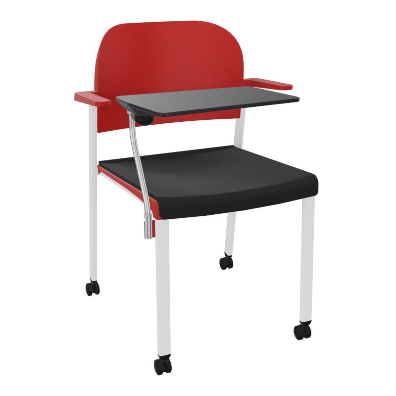 ROMY CHAISE 4P ROULT ASSISE TISSU DOSSIER POLYPRO AVEC ACCOUDOIRS+TABLETTE NOIRE CB SP PZ