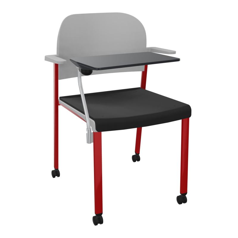 ROMY CHAISE 4P ROULT ASSISE TISSU DOSSIER POLYPRO AVEC ACCOUDOIRS+TABLETTE NOIRE CB ZY PX