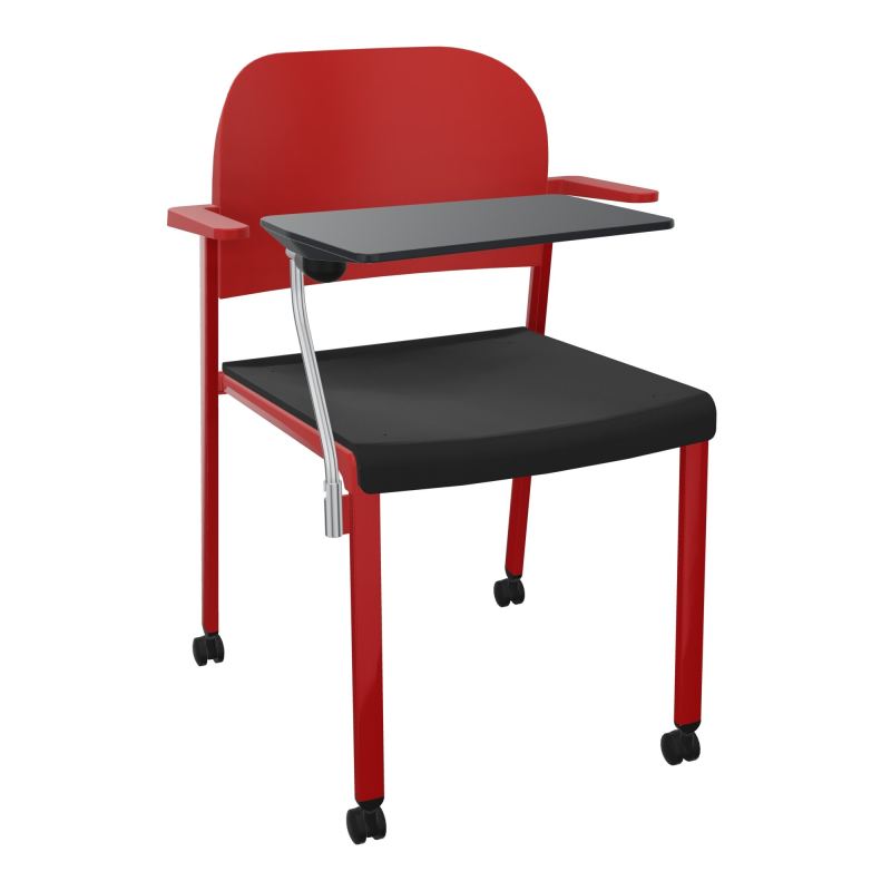 ROMY CHAISE 4P ROULT ASSISE TISSU DOSSIER POLYPRO AVEC ACCOUDOIRS+TABLETTE NOIRE CB ZY PZ