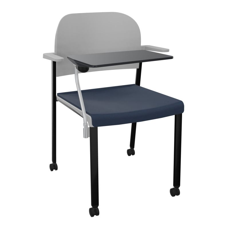 ROMY CHAISE 4P ROULT ASSISE TISSU DOSSIER POLYPRO AVEC ACCOUDOIRS+TABLETTE NOIRE CC SG PX