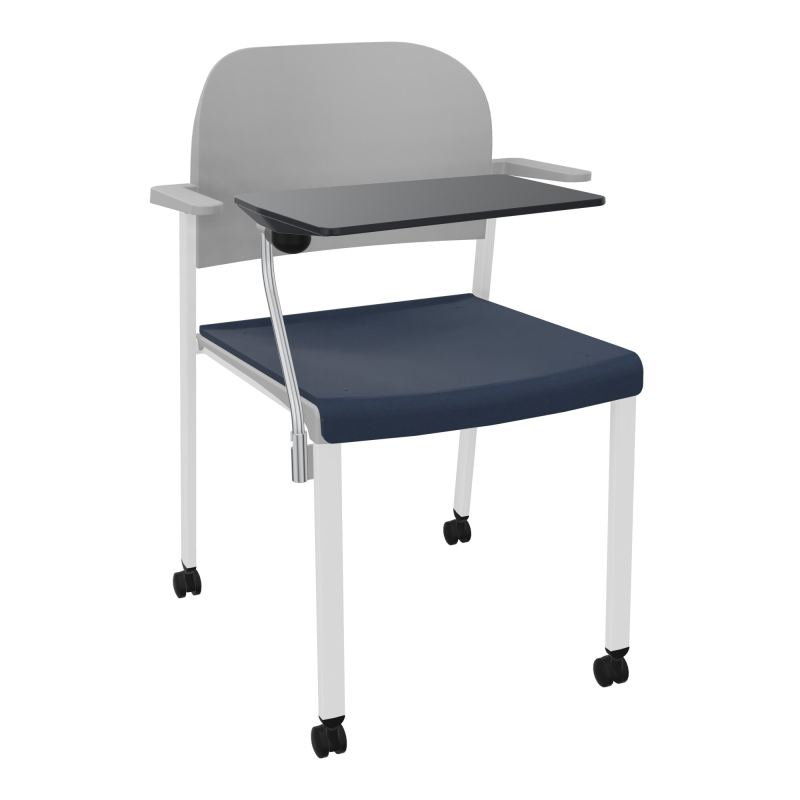 ROMY CHAISE 4P ROULT ASSISE TISSU DOSSIER POLYPRO AVEC ACCOUDOIRS+TABLETTE NOIRE CC SP PX