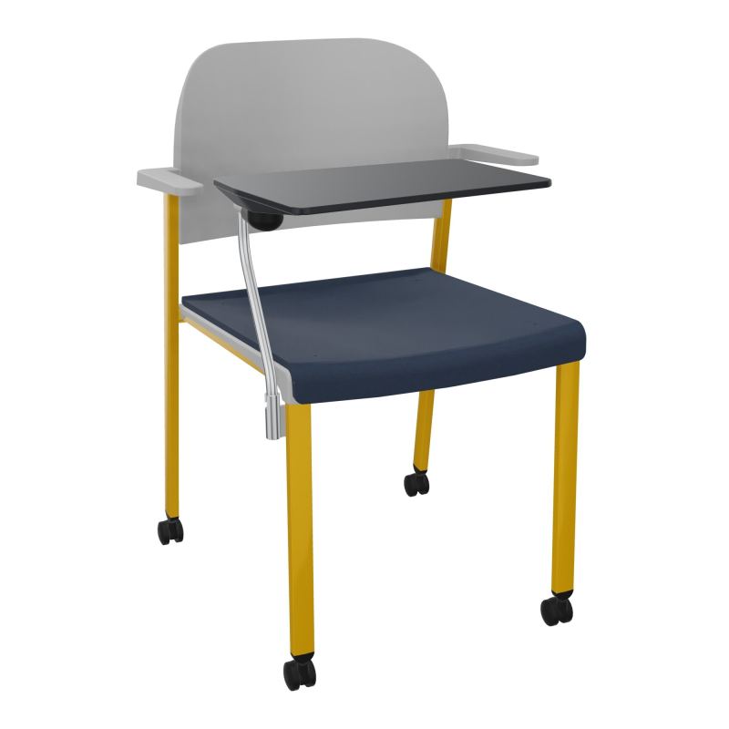 ROMY CHAISE 4P ROULT ASSISE TISSU DOSSIER POLYPRO AVEC ACCOUDOIRS+TABLETTE NOIRE CC SX PX