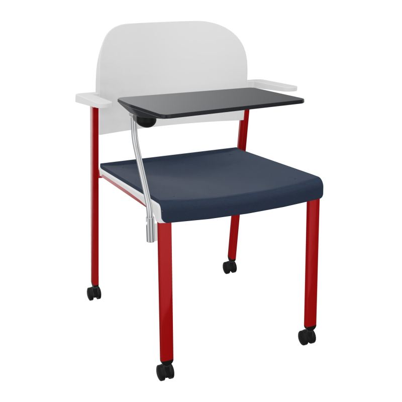 ROMY CHAISE 4P ROULT ASSISE TISSU DOSSIER POLYPRO AVEC ACCOUDOIRS+TABLETTE NOIRE CC ZY PT