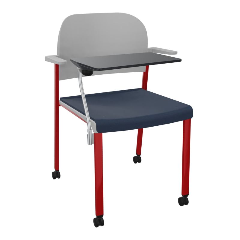 ROMY CHAISE 4P ROULT ASSISE TISSU DOSSIER POLYPRO AVEC ACCOUDOIRS+TABLETTE NOIRE CC ZY PX