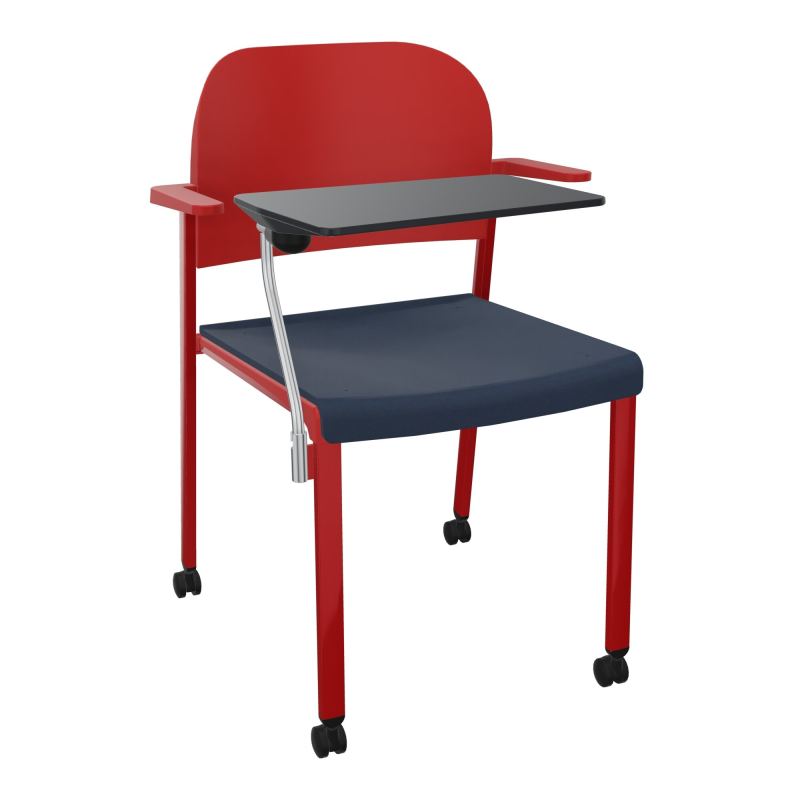 ROMY CHAISE 4P ROULT ASSISE TISSU DOSSIER POLYPRO AVEC ACCOUDOIRS+TABLETTE NOIRE CC ZY PZ