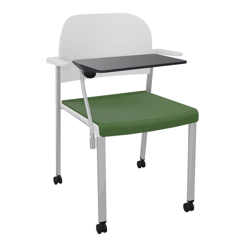 ROMY CHAISE 4P ROULT ASSISE TISSU DOSSIER POLYPRO AVEC ACCOUDOIRS+TABLETTE NOIRE CE SB PT