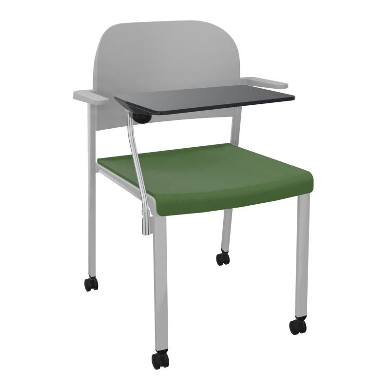 ROMY CHAISE 4P ROULT ASSISE TISSU DOSSIER POLYPRO AVEC ACCOUDOIRS+TABLETTE NOIRE CE SB PX