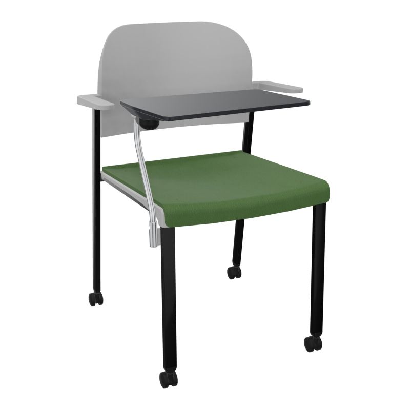 ROMY CHAISE 4P ROULT ASSISE TISSU DOSSIER POLYPRO AVEC ACCOUDOIRS+TABLETTE NOIRE CE SG PX