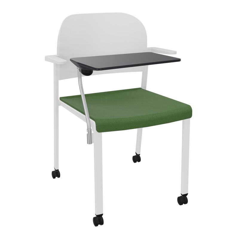 ROMY CHAISE 4P ROULT ASSISE TISSU DOSSIER POLYPRO AVEC ACCOUDOIRS+TABLETTE NOIRE CE SP PT