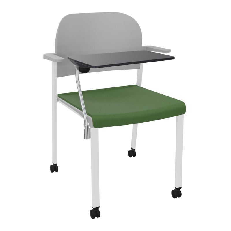 ROMY CHAISE 4P ROULT ASSISE TISSU DOSSIER POLYPRO AVEC ACCOUDOIRS+TABLETTE NOIRE CE SP PX